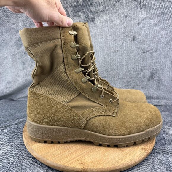 McRae Footwear Boots Mens Size 11.5R Brown Suede Combat Military Vibram Lace Up